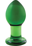 Crystal Premium Glass Butt Plug - Medium - Green