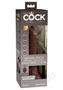 King Cock Elite Dual Density Vibrating Rechargeable Silicone Dildo With Remote Control 7in - Chocolate