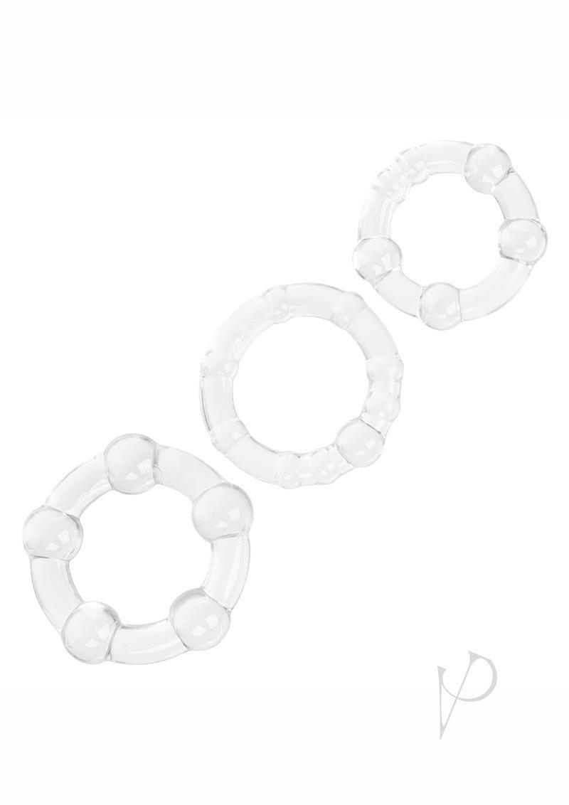 Island Rings Cock Rings (3 Piece Set) - Clear